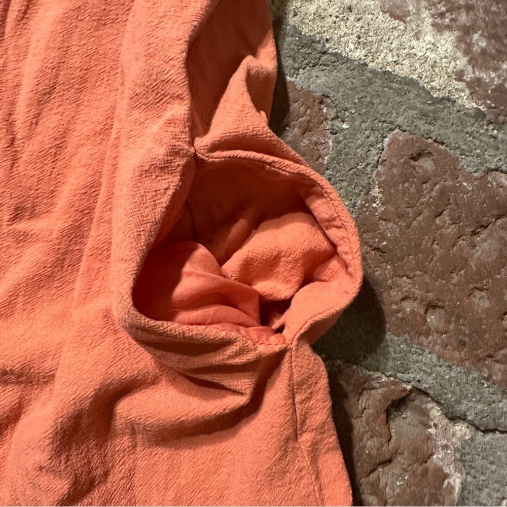 Universal Thread Coral Apricot Orange Flutter Sleeveless Button-Down Large Dress - Picture 6 of 15